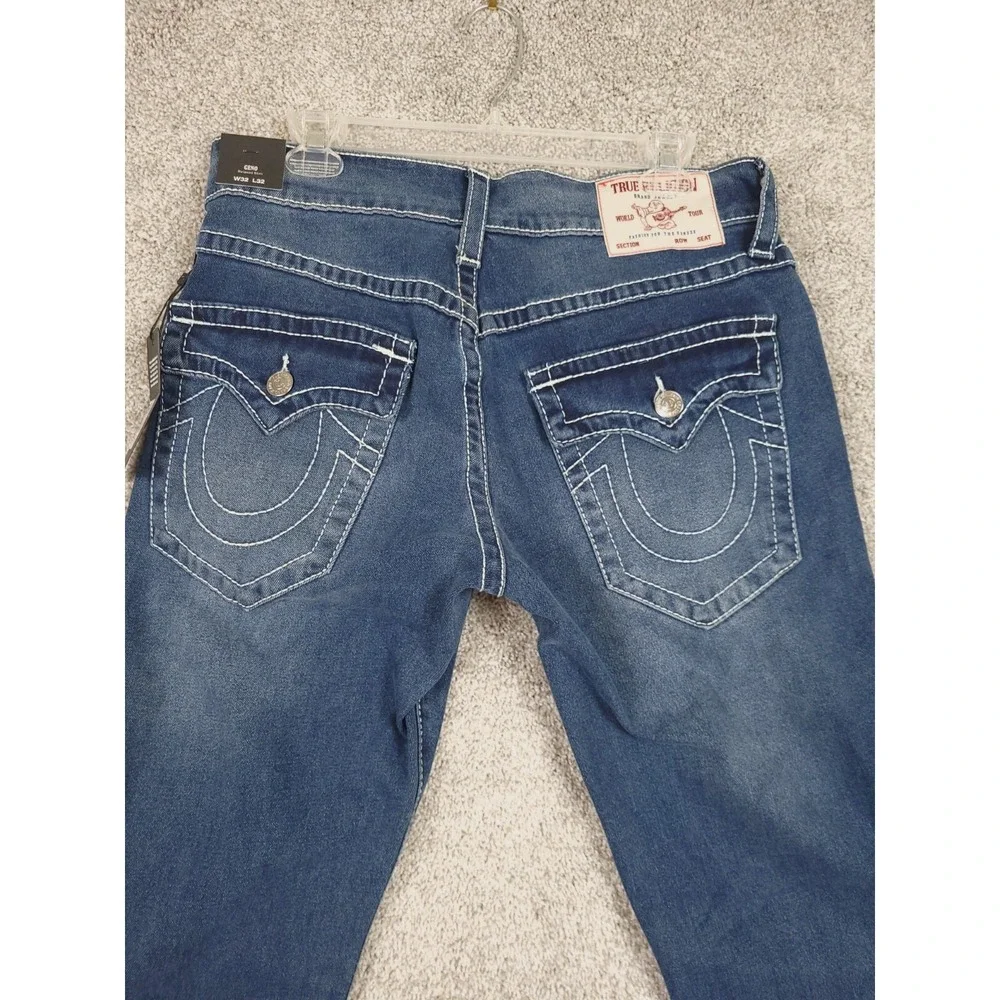 True Religion 32x32 Geno Big T Flap 5 Pockets Design 70045 Jeans NEW $199